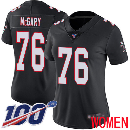 Atlanta Falcons Limited Black Women Kaleb McGary Alternate Jersey NFL Football #76 100th Season Vapor Untouchable->women nfl jersey->Women Jersey